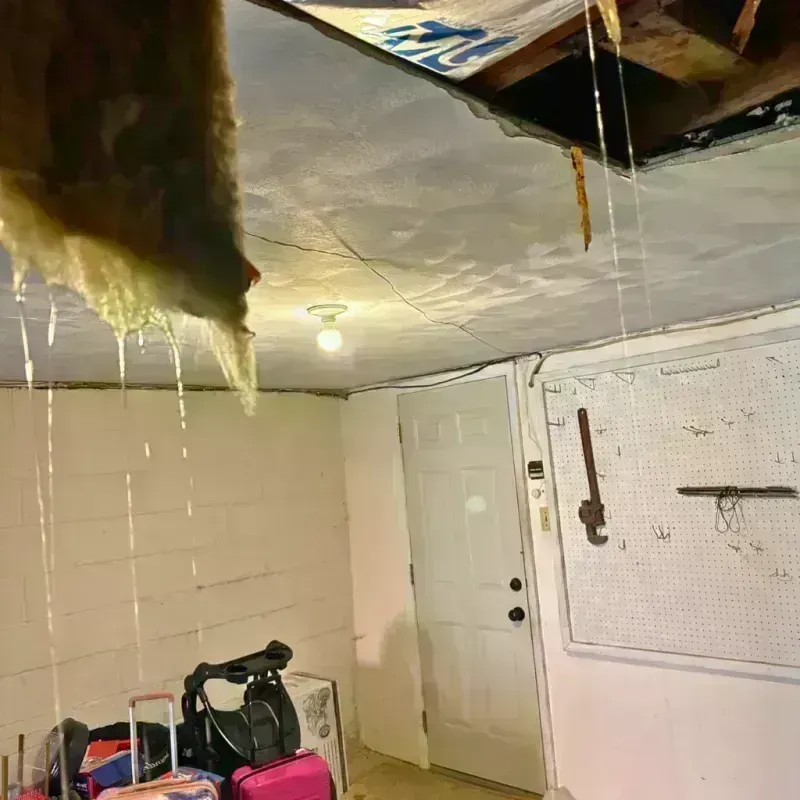 Before and after water damage restoration in Mound City, IL